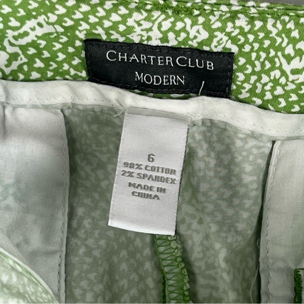Charter Club Modern - Women’s Pants - Size 6 - Green and White Pattern - Picture 9 of 10